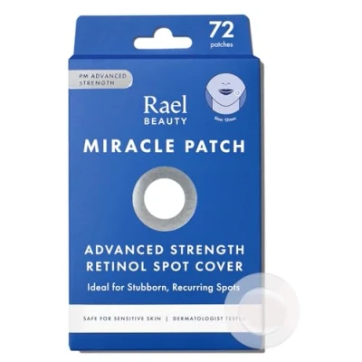 Abbildung von Rael Miracle Pickel Patch mit Retinol Pimple Patches, Korean Skincare, Nacht Hydrokolloid Pflaster für Gesicht Hartnäckige Akne Spots, Anti Pickel, Vegan (72 Stück)