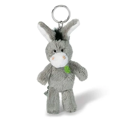 Abbildung von NICI 47868 Schlüsselanhänger Esel mit gesticktem Kleeblatt 10cm, Tierdruck, GRAU, 10 cm