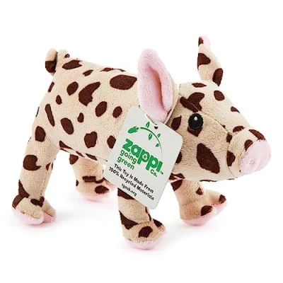Abbildung von Zappi Co 100% Recyceltes Plüsch Geflecktes Schwein (17cm Länge) Gefüllte Weiche Kuschelige Öko Freundliche Tiersammlung Für Neugeborenes Kind Erstes