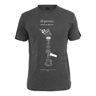Abbildung von Mister Tee Depresso Tshirt print, Herren, Größe: Small, Charcoal