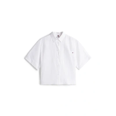 Abbildung von Tommy Hilfiger Relaxed Shirt Hemdbluse, Damen, Größe: 34, Optic white