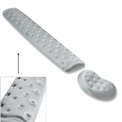 Abbildung von BRILA Handballenauflage Ergonomisch Memory Schaum Handgelenkstütze für PC Gaming Computer Laptop Arbeit Massieren von Löchern Design wrist rest (Grey Bundle)