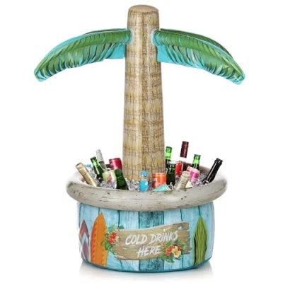 Abbildung von FunX Aufblasbare Palme Getränkekühler Party und Festival Accessoire im Beach Look Ideal für Gartenparty, Sommerparty oder Poolparty 94 x 90 cm