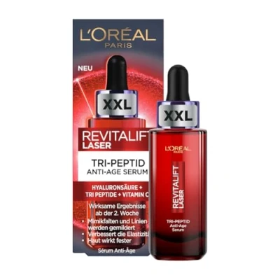 Abbildung von L&#039;Oréal Paris Serum Tagespflege, Straffende und aufpolsternde Anti Aging Gesichtspflege Mit 3 fach Wirkung, Hyaluronsäure, Vitamin C Pro Retinol, Revitalift Laser X3, 1x 50ml