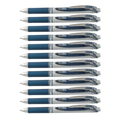 Abbildung von Pentel EnerGel XM BL77 Gelschreiber mit Druckmechanik, marineblau (12 Stück)