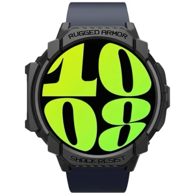 Abbildung von Spigen Rugged Armor Hülle Schwarz Samsung Galaxy Watch 7 44mm
