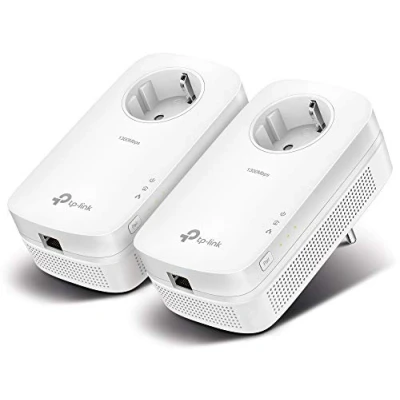 Abbildung von TP Link Powerline Adapter Set TL PA8010P KIT(1300Mbit/s Homeplug AV2, 2*2 MIMO, Steckdose, 2 Gigabit Ports, Plug&amp;Play, kompatibel mit allen, ideal für Streaming, energiesparend)weiß