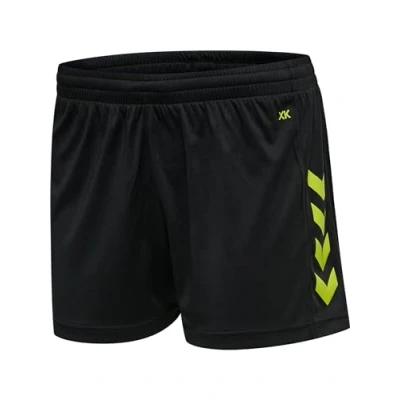 Abbildung von Hummel Damen Hmlcore Xk Poly Woman Shorts, Black/Lime Popsicle, M EU