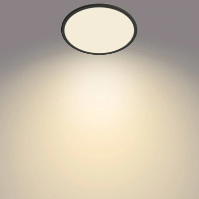 Abbildung von PHILIPS LED Badezimmer Deckenleuchte Superslim, schwarz, 18W, warmweißes Licht 2.700K, 3 Lichteinstellungen dimmen ohne Dimmer, IP44 Schutz, Einzelpack
