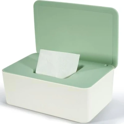 Abbildung von Feuchttücher Box für Baby, Baby Feuchttuchbox mit Deckel, Feuchtes Toilettenpapier, Grün, Feuchttücher, Feuchttuchspender Zuhause und Büro
