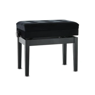 Abbildung von GEWA Pianobank Deluxe Compartment, Klavierbank mit Notenfach (Massivholz, Bruchlast von 2 Tonnen, Sitzfläche 57 x 35 cm, präzise Scherenmechanik, Höhe 52 bis 61 cm), Schwarz matt