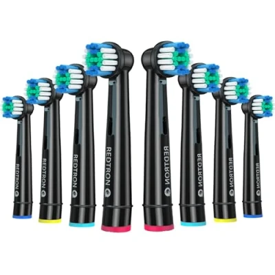 Abbildung von REDTRON Aufsteckbürsten für Oral B, Elektrische Ersatzbürstenköpfe Precision Clean, Zahnbürstenköpfe kompatibel mit Pro1000 Pro3000 Pro5000 Pro7000 und mehr (8er Pack)