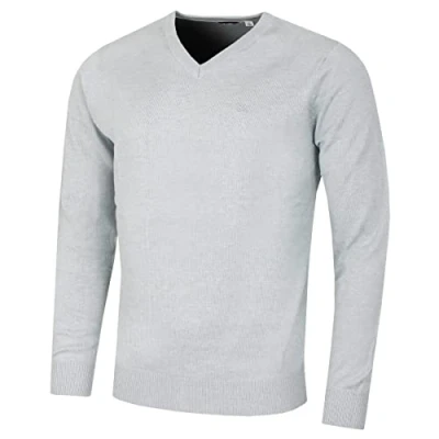 Abbildung von Calvin Klein Herren V Ausschnitt Soft Cotton Pullover Light Blau Marl M