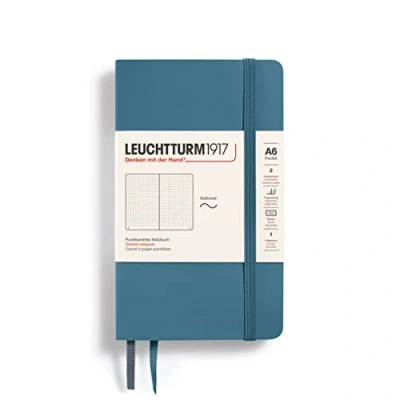 Abbildung von LEUCHTTURM1917 365649 Notizbuch Pocket (A6), Softcover, 123 nummerierte Seiten, Stone Blue, Dotted