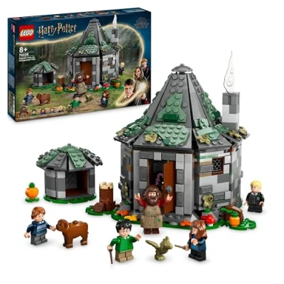 Abbildung von Lego Harry Potter Hagrids Hütte: EIN unerwarteter Besuch Set mit 5 Mini Figuren und 2 Tierfiguren, Geschenk für 8 jährige Mädchen, Jungs Kinder, magisches Abenteuer Spielzeug, Fantasy 76428