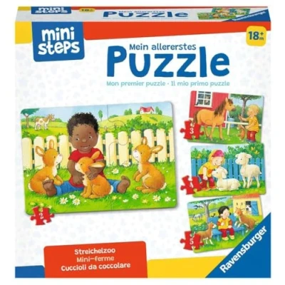 Abbildung von Ravensburger ministeps 4169 Mein allererstes Puzzle: Streichelzoo 4 erste Puzzles mit 2 5 Teilen, Spielzeug ab 18 Monate