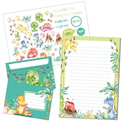 Abbildung von Papierdrachen Briefblock Set 50 bunt bedruckte Briefbögen Briefpapier mit Stickerbogen 20 Umschläge Geschenkidee für Kinder Meerjungfrau
