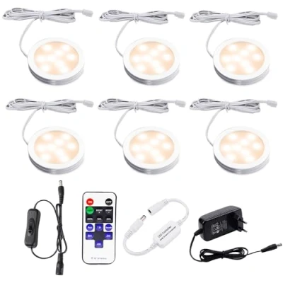 Abbildung von AIBOO Led Unterbauleuchte Mit Fernbedienung，Dimmbar Küche 230v， 12W Schrankbeleuchtung，Langlebig, Energiesparend，Warmweiß 2700K