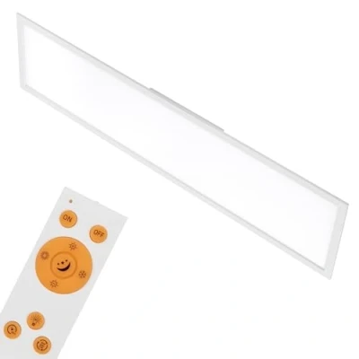 Abbildung von BRILONER LED Deckenlampe mit Fernbedienung, flach, einstellbar von warmweiß bis kaltweiß, Lampe, Deckenleuchte, Wohnzimmerlampe, Panel, Schlafzimmerlampe, 119,5x29,5x4,8 cm, Weiß