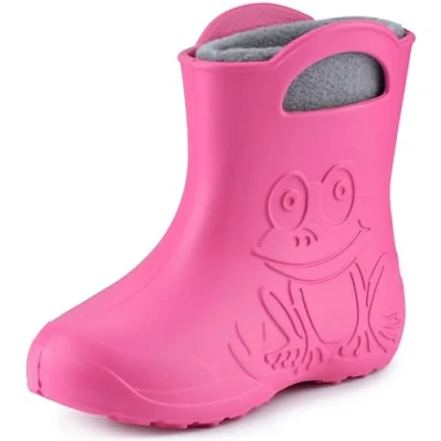 Abbildung von Ladeheid EVA Kinder Jungen Mädchen Gummistiefel Regenschuhe gefüttert LA CA 03 (Rosa/Grau, 28/29 EU)
