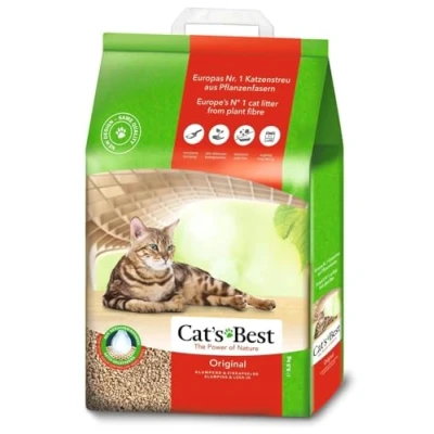 Abbildung von Cat&#039;s Best Original Katzenstreu, 100 % pflanzliche Katzen Klumpstreu mit maximaler Saugkraft bekämpft Gerüche natürlich aktiv, 8,6 kg/20 l