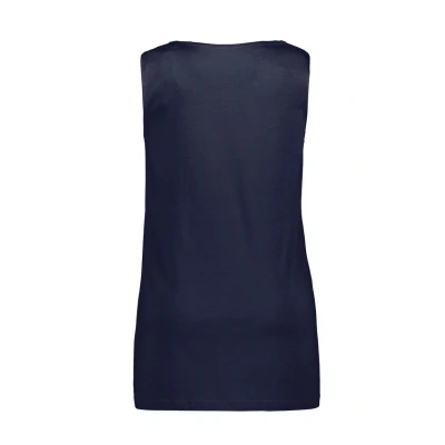 Abbildung von Ulla Popken Damen Top, Zierfalten, A linie, Rundhals, Ärmellos, Modal T Shirts, Navy Blau, 46 48 EU