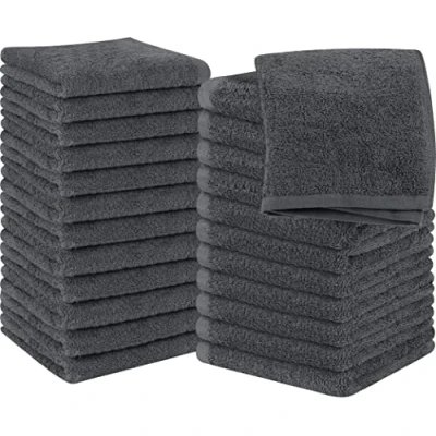 Abbildung von Utopia Towels 24 Stück Seiftücher, 30x30 cm mit Aufhängeschlaufen, saugfähige Waschlappen zum Abwischen und Reinigen des Gesichts aus 100% Baumwolle (Grau)