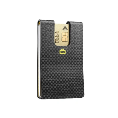 Abbildung von ÖGON Kartenetui Ultra Compact i3C Carbon Card Clip Die kleinste Geldbörse der Welt und Anti RFID Carbonoptik, Schwarz, Einheitsgröße, minimalistisch, Taille Unique, Minimalistisch