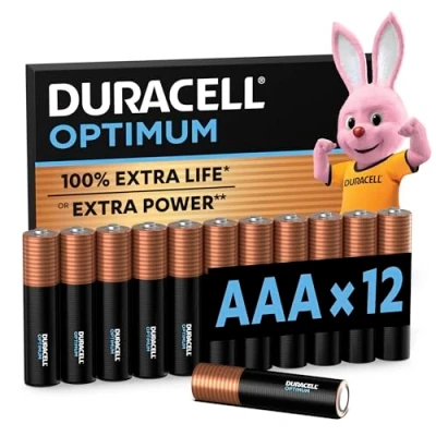 Abbildung von Duracell Optimum Batterien AAA, 12 Stück, bis zu 100 % Extra Power oder zusätzliche Leistung