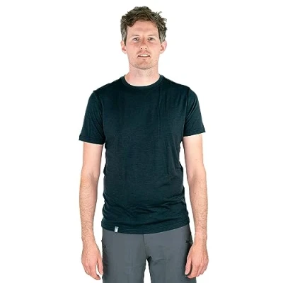 Abbildung von ALPIN LOACKER Merino Shirt Herren Premium Tshirt Kurzarm I Thermo Oberteil Männer und Funktionsshirt für Outdoor Unterwäsche Herren, Stripe M