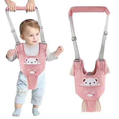 Abbildung von IULONEE Lauflernhilfe Gehhilfe für Baby Einstellbar Ergonomisch Stehen Gehen Lernen Helfer Verstellbar Walker mit Abnehmbarem Schritt Kleinkind 9 24 Monthe(Rosa)