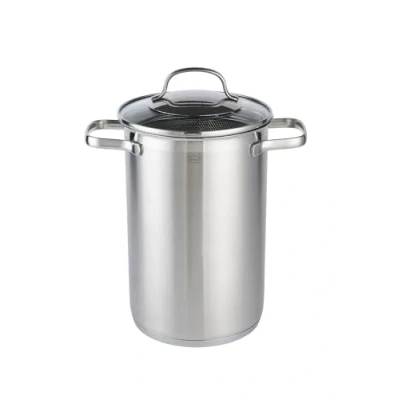 Abbildung von RÖSLE ELEGANCE Spargel und Pastatopf, Hochwertiger Topf zur Zubereitung von Nudeln oder Gemüse, 4,5 Liter, Edelstahl 18/10, Siebeinsatz, Spülmaschinengeeignet, 30.5 x 17.3 24.7 cm, Silberfarben