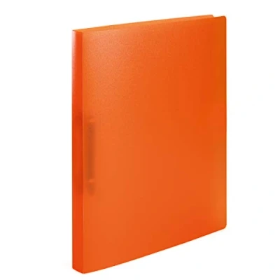 Abbildung von HERMA Ringbücher A4 Orange Transluzent Set, 3 Stück, schmal, 2 Ringe, 25 mm breit, Ringordner aus Kunststoff mit Niederhalter für Kinder, Jungen und Mädchen