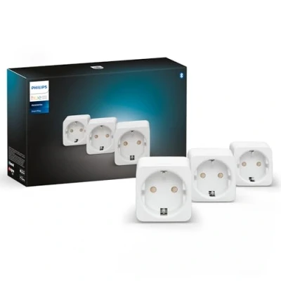 Abbildung von Philips Hue Smart Plug weiß, smarte Steckdose, kompatibel mit Amazon Alexa (Echo, Echo Dot), 3 er Pack