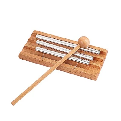 Abbildung von Alnicov Chime Gong Glockenspiel Stick Drum Percussion Instrumente mit drei Tönen,inklusive Holzhammer für Yoga,Meditation,Früherziehung Musical