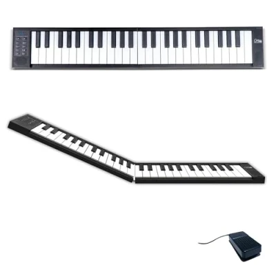 Abbildung von Blackstar FP 49 Touch Tasten, berührungsempfindlich, tragbar, zusammenklappbar, mit USB MIDI Controller, wiederaufladbarem Akku, Schwarz