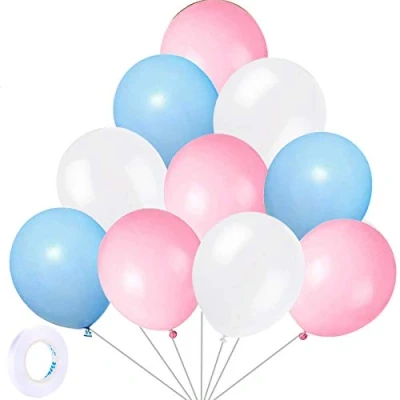 Abbildung von Yiran 30 bunte Luftballons aus Latex,30,5 cm lang,mit 1 Band für Geburtstagsfeiern,Hochzeiten,Jubiläen und Feiern,Partydekorationen Blau/Rosa