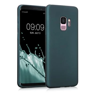 Abbildung von kwmobile Case kompatibel mit Samsung Galaxy S9 Hülle Schutzhülle aus Silikon metallisch schimmernd Handyhülle Metallic Petrol