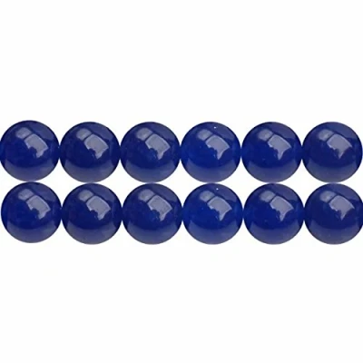 Abbildung von SKYBEADS 8mm Edelstein Gefärbt Dunkelblau Chalcedon Perlen für Schmuckherstellung 38cm Strang Approx 46 Stück