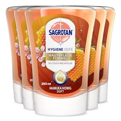 Abbildung von Sagrotan No Touch Nachfüller Manuka Honig Für den automatischen Seifenspender 5 x 250 ml Handseife