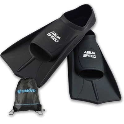Abbildung von Aqua Speed leichte Trainingsflossen I Herren Männer Kurze Schwimmflossen fürs Training Kurzflossen Schwimmtraining weiche Flossen Triathlon + Ultrapower Rucksack schwarzI07; Gr. 41I42