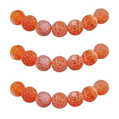 Abbildung von MJDCB Perlen zum Auffädeln 8mm 45 stück Orange Drachenader Achat Halbedelsteine mit Loch Natürliche Lose Runde Steinperlen für Herstellung Schmuck Armbänder Halsketten
