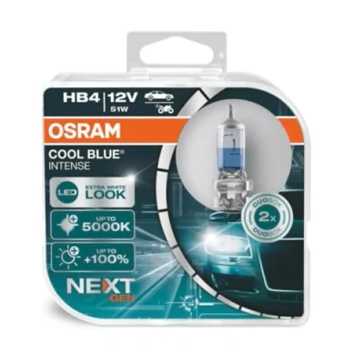 Abbildung von Osram COOL BLUE INTENSE HB4, +100% mehr Helligkeit, bis zu 5.000K, Halogen Scheinwerferlampe, LED Look, Duo Box (2 Lampen)