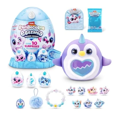 Abbildung von Rainbocorns Eggzania Frozencorn Mania (FROSTINE) von ZURU, Plüschspielzeug zum Sammeln für Mädchen ab 3 Jahren