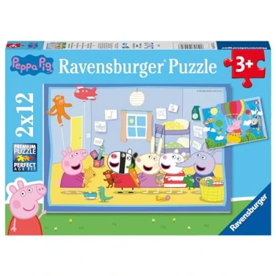 Abbildung von Ravensburger Kinderpuzzle 05574 Peppas Abenteuer 2x12 Teile Peppa Pig Puzzle für Kinder ab 3 Jahren