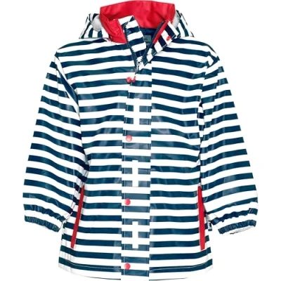 Abbildung von Playshoes Regenjacke Unisex Kinder Wind und wasserdicht Regenmantel Regenbekleidung, Maritim, 86
