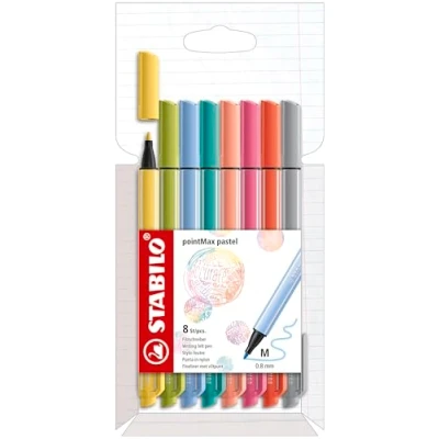 Abbildung von Filzschreiber STABILO pointMax 8er Pack Pastellfarben mit 8 verschiedenen Farben