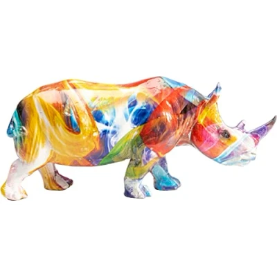 Abbildung von Kare Design Deko Figur Colored Rhino, Mehrfarbig, Objekt, Nashorn, Tierfigur, 17x8x6 cm (H/B/T)