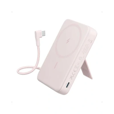 Abbildung von Anker Zolo magnetische Powerbank, 10.000mAh kabelloses tragbares Ladegerät mit 30W Max. Schnellladen, integriertem USB C Kabel und verstellbarem Ständer, für iPhone 16/15 Serie, AirPods mehr