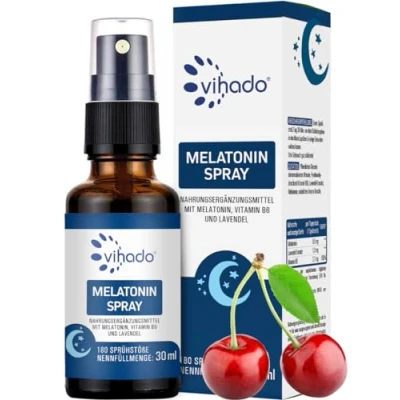 Abbildung von Vihado Melatonin Spray Premium: Bis zu 5 fach höher dosiert 180 Tage Vorrat hochdosiert mit Lavendel ohne Alkohol vegan, 30 ml